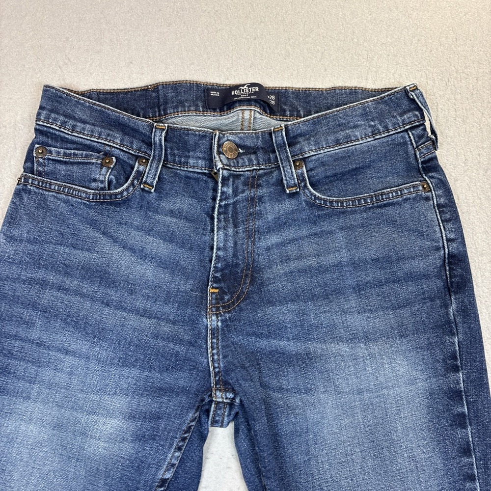 Hollister Bootcut Blue Denim Jean Regular Fit 5-Pocket Women Medium Wash 28X28 - Picture 3 of 11